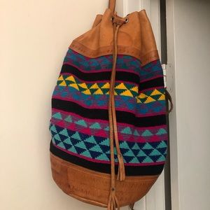Genuine hand crafted leather backpack